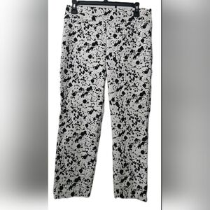 Philosophy Bengaline White & Black Splattered Cropped Pants